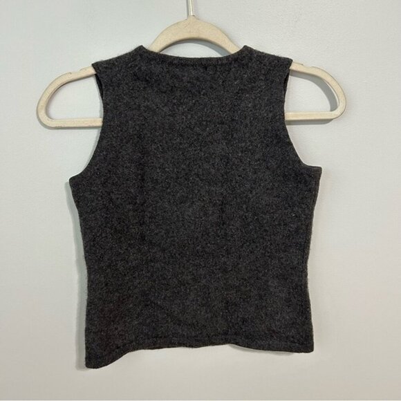 Lord & Taylor 100% Cashmere Gray Sleeveless Tank Top Women’s Size Medium - Picture 3 of 4
